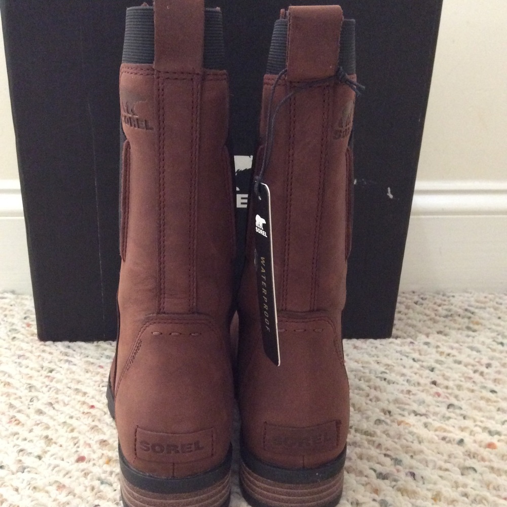 🆕 SOREL brown leather waterproof boots- size 6.5 - Picture 5 of 8
